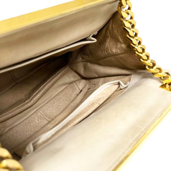 GUCCI Vintage GG Monogram Logo Shoulder Bag Crossbody Cream Gold Velour [105802] - Picture 11 of 13